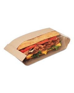 BGC300080 DUBL VIEW SANDWICH BAGS, 2.55 MIL, 10.75" X 2.25", NATURAL BROWN, 500/CARTON