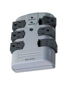 BLKBP106000 PIVOT PLUG SURGE PROTECTOR, 6 OUTLETS, 1080 JOULES, GRAY