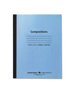 ROA77501 STITCHED COVER COMPOSITION BOOK, WIDE/LEGAL RULE, BLUE COVER, 10.5 X 8, 48 SHEETS