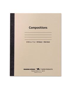 ROA77340 STITCHED COVER COMPOSITION BOOK, WIDE/LEGAL RULE, MANILA COVER, 8.5 X 7, 20 SHEETS