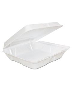 DCC80HT1R FOAM HINGED LID CONTAINERS, 8 X 8 X 2 1/4, WHITE, 200/CARTON