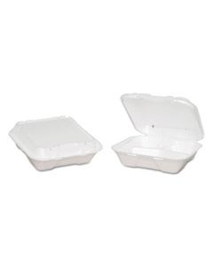 GNPSN203V SNAP-IT VENTED FOAM HINGED CONTAINER 3-COMP WHITE 9-1/4X9-1/4X3, 100/BG 2 BG/CT