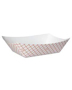 DXERP3008 KANT LEEK POLYCOATED PAPER FOOD TRAY, RED PLAID, 250/BAG, 2/CT