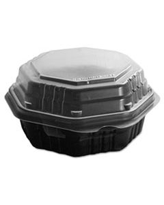 SCC806012PP94 OCTAVIEW HINGED-LID HF CONTAINERS, BLACK/CLEAR, 6.3 X 1.2 X 1.2, 200/CARTON