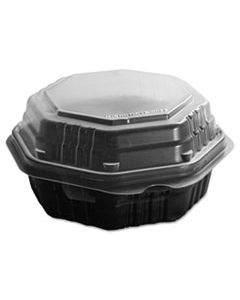 SCC806011PP94 OCTAVIEW HINGED-LID HF CONTAINERS, BLACK/CLEAR, 6.3 X 3.1 X 1.5, 200/CARTON