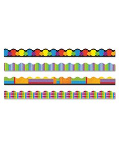 TEPT92908 TERRIFIC TRIMMERS BORDER, 2 1/4 X 39" PANELS, COLOR COLLAGE DESIGNS, 48/SET