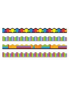 TEPT92908 TERRIFIC TRIMMERS BORDER, 2 1/4 X 39" PANELS, COLOR COLLAGE DESIGNS, 48/SET