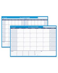 AAGPM33328 30/60-DAY UNDATED HORIZONTAL ERASABLE WALL PLANNER, 48 X 32, WHITE/BLUE,