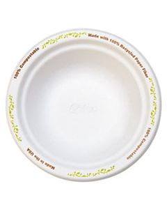 HUH22544 MOLDED FIBER DINNERWARE, BOWL, 12 OZ, WHITE W/VINE THEME, 1000/CARTON