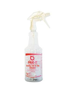 EMPTY COLOR-CODED TRIGGER-SPRAY BOTTLE, 32 OZ, FOR BASIN, TUB AND TILE CLEANER