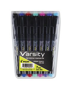 PIL90029 VARSITY FOUNTAIN PEN, 1MM, ASSORTED INK, GRAY PATTERN WRAP BARREL, 7/SET