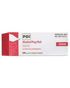 NICB60307 PDI ALCOHOL PREP PADS, WHITE, 200/BOX