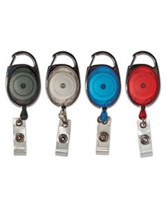 AVT75552 CARABINER-STYLE RETRACTABLE ID CARD REEL, 30" EXTENSION, ASSORTED, 20/PACK