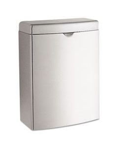 BOB270 CONTURA SANITARY NAPKIN RECEPTACLE, RECTANGULAR, 1 GAL, STAINLESS STEEL