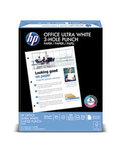 HEW113102 OFFICE20 PAPER, 92 BRIGHT, 3-HOLE, 20LB, 8.5 X 11, WHITE, 500/REAM