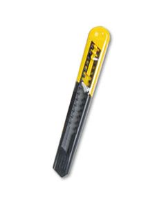 BOS10150 STRAIGHT HANDLE KNIFE W/RETRACTABLE 13 POINT SNAP-OFF BLADE, YELLOW/GRAY