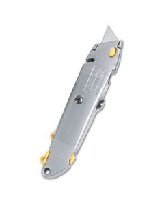 BOS10499 QUICK-CHANGE UTILITY KNIFE W/RETRACTABLE BLADE & TWINE CUTTER, GRAY