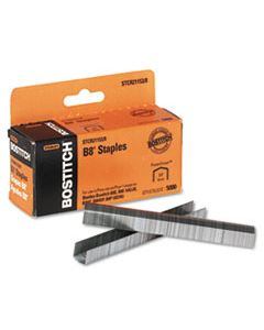 BOSSTCR211538 B8 POWERCROWN PREMIUM STAPLES, 0.38" LEG, 0.5" CROWN, STEEL, 5,000/BOX