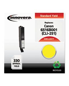 IVRCLI251Y REMANUFACTURED 6516B001 (CLI-251) INK, 330 PAGE-YIELD, YELLOW