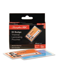 GBC56005 ULTRACLEAR THERMAL LAMINATING POUCHES, 5 MIL, 3.88" X 2.63", GLOSS CLEAR, 100/BOX