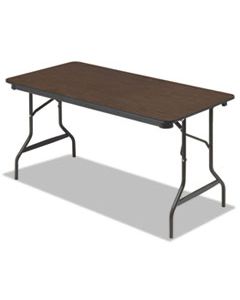 ICE55314 ECONOMY WOOD LAMINATE FOLDING TABLE, RECTANGULAR, 60W X 30D X 29H, WALNUT