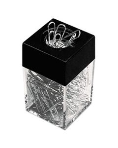 UNV72211 PAPER CLIPS WITH MAGNETIC DISPENSER, SMALL (NO. 1), SILVER, 100 CLIPS/PACK, 12 PACKS/CARTON