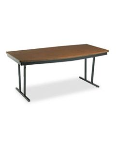 BRKECT366WA ECONOMY CONFERENCE FOLDING TABLE, BOAT, 72W X 36D X 30H, WALNUT/BLACK