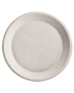 HUH10117 SAVADAY MOLDED FIBER PLATES, 10", CREAM, ROUND, 500/CARTON