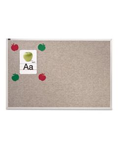 QRTVTA406G VINYL TACK BULLETIN BOARD, 72 X 48, GRAY SURFACE, SILVER ALUMINUM FRAME