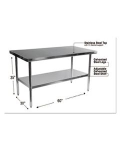ALEXS6030 NSF APPROVED STAINLESS STEEL FOODSERVICE PREP TABLE, 60 X 30 X 35, SILVER