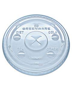 FABLGC1220 GREENWARE COLD DRINK LIDS, FITS 9 OZ OLD FASHIONED CUPS, 12 OZ SQUAT CUPS, 20 OZ CUPS CLEAR, 1,000/CARTON
