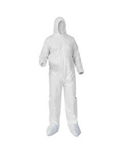 KCC38948 A35 COVERALLS, HOODED/BOOTED, MEDIUM, WHITE, 25/CARTON