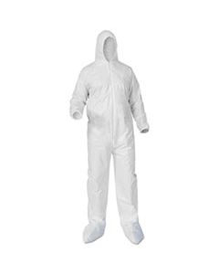 KCC38954 A35 COVERALLS, HOODED/BOOTED, 5X-LARGE, WHITE, 25/CARTON