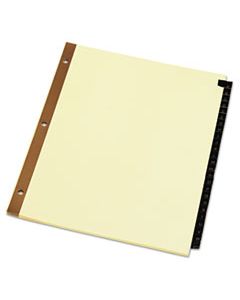 UNV20821 DELUXE PREPRINTED SIMULATED LEATHER TAB DIVIDERS WITH GOLD PRINTING, 25-TAB, A TO Z, 11 X 8.5, BUFF, 1 SET