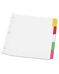 UNV20816 DELUXE WRITE-ON/ERASABLE TAB INDEX, 5-TAB, 11 X 8.5, WHITE, 1 SET