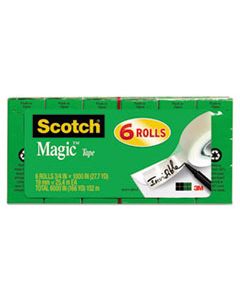 MMM810K6 MAGIC TAPE REFILL, 1" CORE, 0.75" X 83.33 FT, CLEAR, 6/PACK