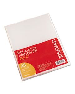 UNV81525 PROJECT FOLDERS, LETTER SIZE, CLEAR, 25/PACK