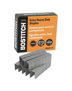 BOSSB38HD1M HEAVY-DUTY PREMIUM STAPLES, 0.88" LEG, 0.5" CROWN, STEEL, 1,000/BOX