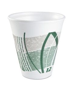 DCC12LX16E IMPULSE HOT/COLD FOAM DRINKING CUPS, 12 OZ, WHITE/GREEN/GRAY, 1000/CARTON