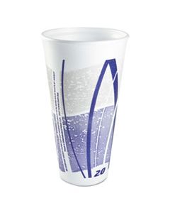 DCC20LX16E IMPULSE HOT/COLD FOAM DRINKING CUPS, 20 OZ, WHITE/BLUE/GRAY, 500/CARTON