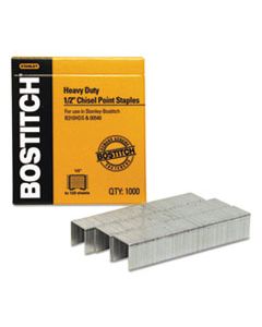 BOSSB35121M HEAVY-DUTY PREMIUM STAPLES, 0.5" LEG, 0.5" CROWN, STEEL, 1,000/BOX