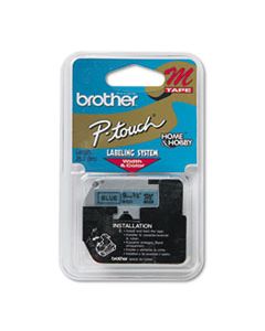 BRTM521 M SERIES TAPE CARTRIDGE FOR P-TOUCH LABELERS, 0.35" X 26.2 FT, BLACK ON BLUE