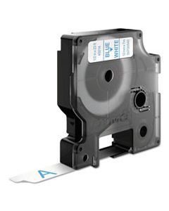DYM45014 D1 HIGH-PERFORMANCE POLYESTER REMOVABLE LABEL TAPE, 0.5" X 23 FT, BLUE ON WHITE