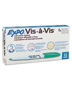 SAN16004 VIS-A-VIS WET ERASE MARKER, FINE BULLET TIP, GREEN, DOZEN