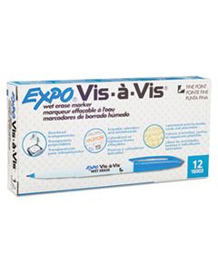 SAN16003 VIS-A-VIS WET ERASE MARKER, FINE BULLET TIP, BLUE, DOZEN