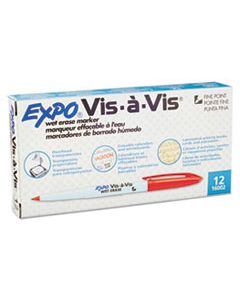 SAN16002 VIS-A-VIS WET ERASE MARKER, FINE BULLET TIP, RED, DOZEN