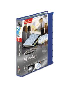 WLJ55096 VIEW-TAB PRESENTATION ROUND RING VIEW BINDER WITH TABS, 3 RINGS, 1" CAPACITY, 11 X 8.5, BLUE