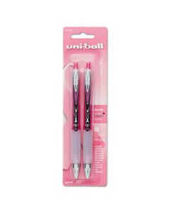 SAN1745148 SIGNO 207 RETRACTABLE GEL PEN, MEDIUM 0.7MM, BLACK INK, PINK BARREL, 2/PACK