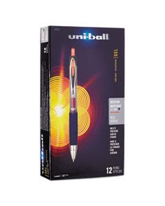 SAN33952 SIGNO 207 RETRACTABLE GEL PEN, 0.7MM, RED INK, SMOKE/BLACK/RED, DOZEN