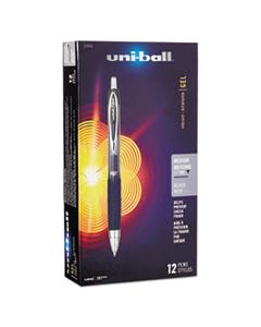 SAN33950 SIGNO 207 RETRACTABLE GEL PEN, 0.7MM, BLACK INK, SMOKE/BLACK BARREL, DOZEN